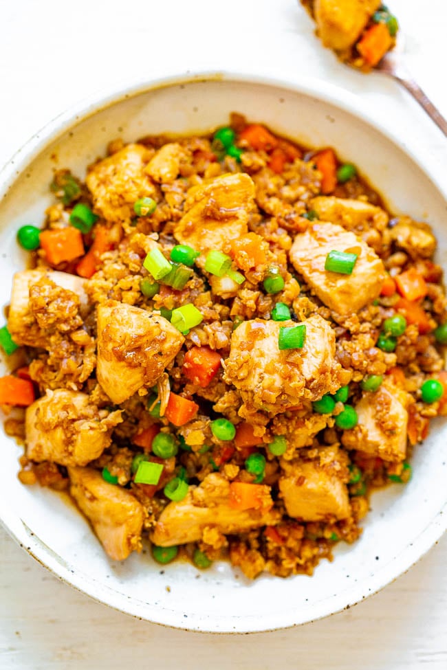 Low Carb Cauliflower Chicken Fried Rice: Healthy Takeout Alternative